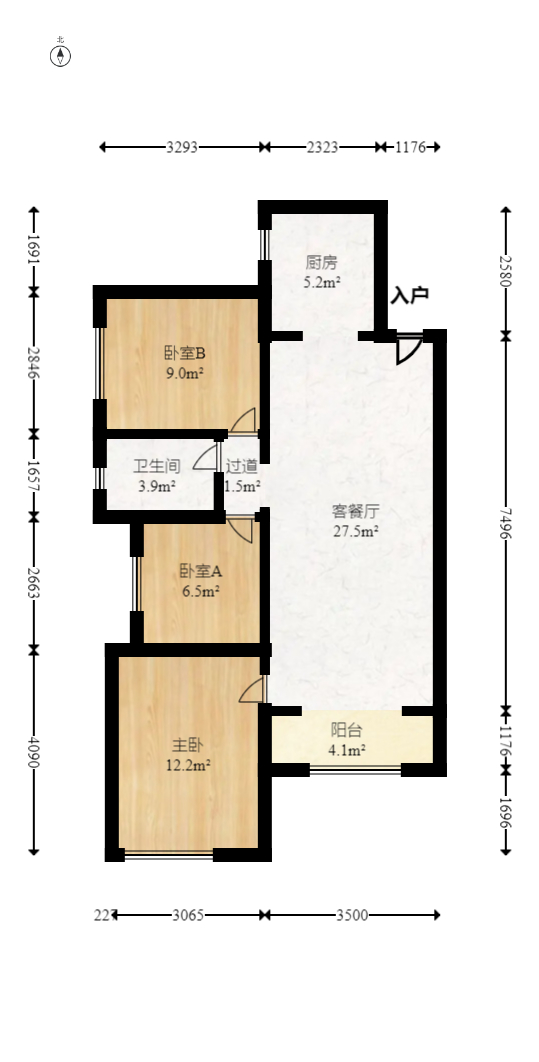 胜家雅苑  3室2厅1卫    150.0万室内图1