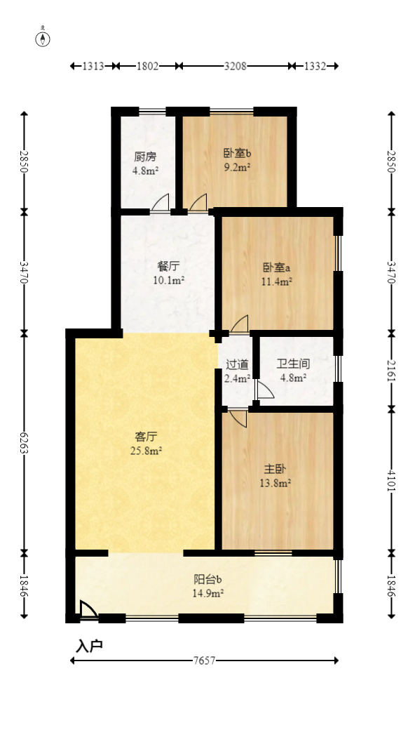 澳海澜庭  4室2厅2卫   139.50万室内图1