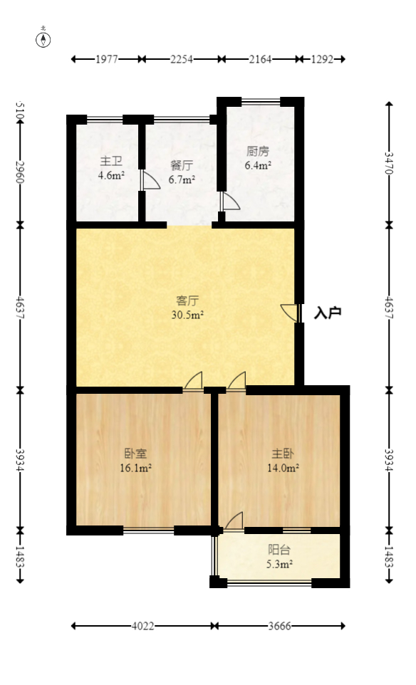 鑫邮小区  2室2厅1卫   60.80万室内图1
