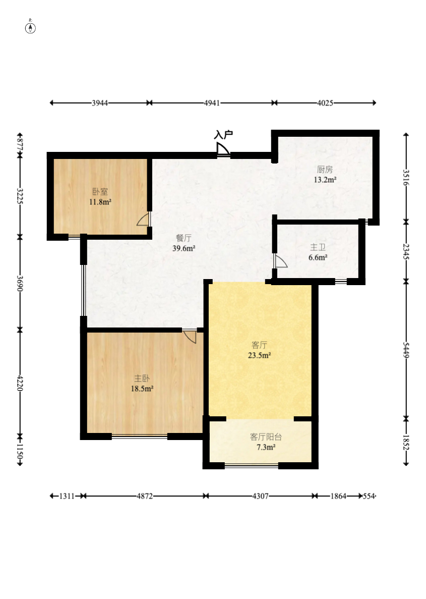 艾美潇湘 3室2厅1卫 62.0万 艾美潇湘 3室2厅1卫 62.0万户型图