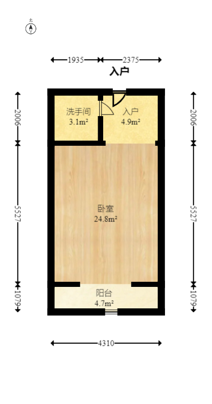 云鼎公馆  1室1厅1卫   37.80万室内图1
