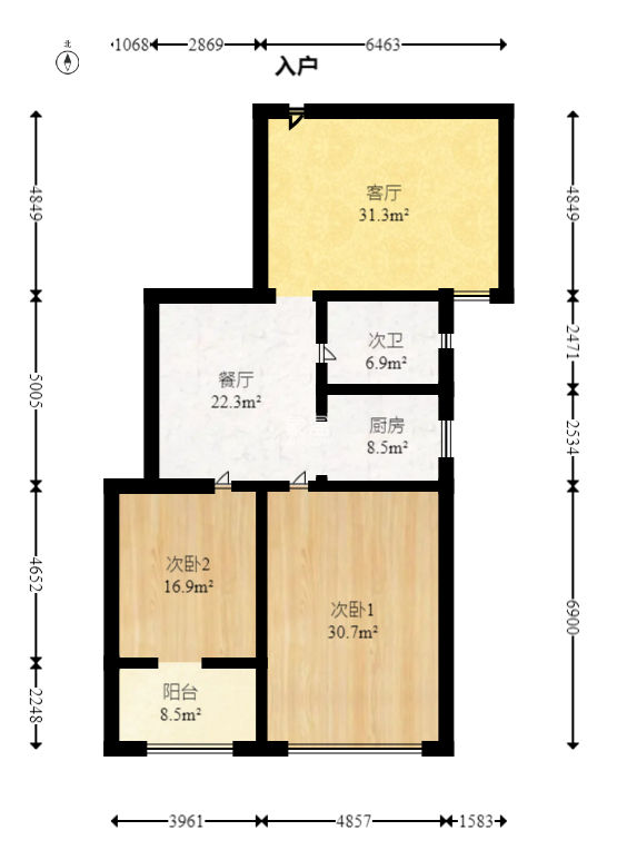 建行芙蓉支行宿舍  2室2厅1卫   105.00万