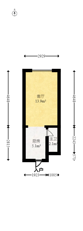 保利香槟国际  1室1厅1卫    18.0万 保利香槟国际  1室1厅1卫    18.0万户型图