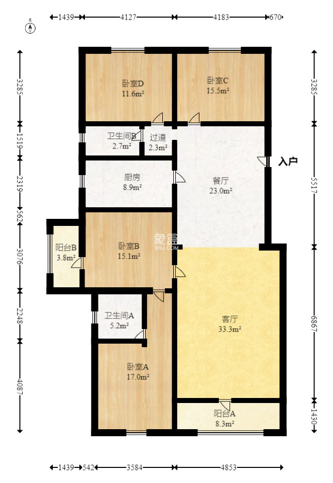 新家园  4室2厅1卫   151.50万