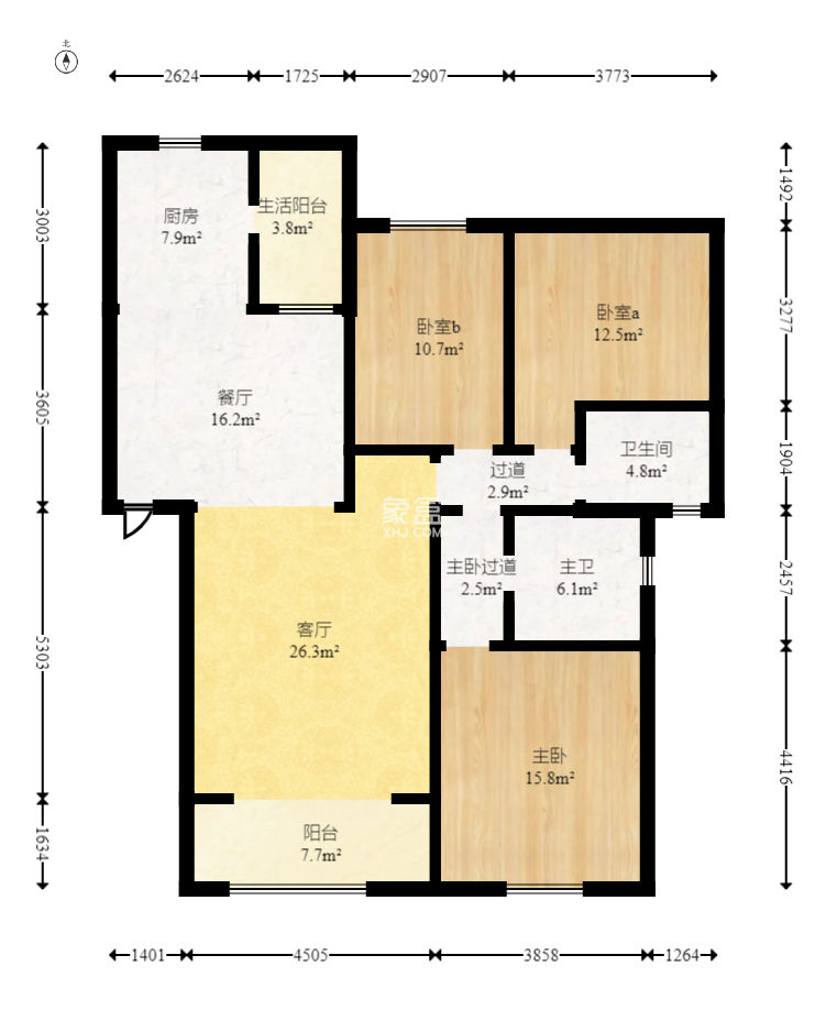 湖南报业文化城（米地亚家园）  3室2厅2卫    66.8万