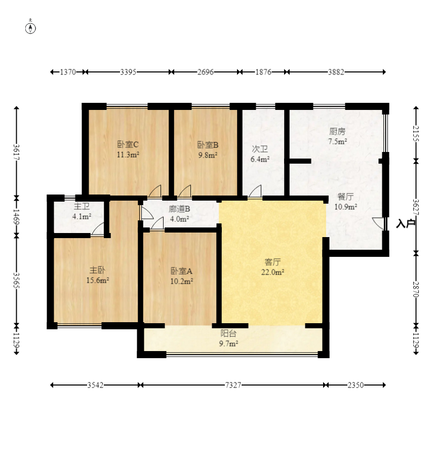 云栖谷  4室2厅2卫   130.00万室内图1