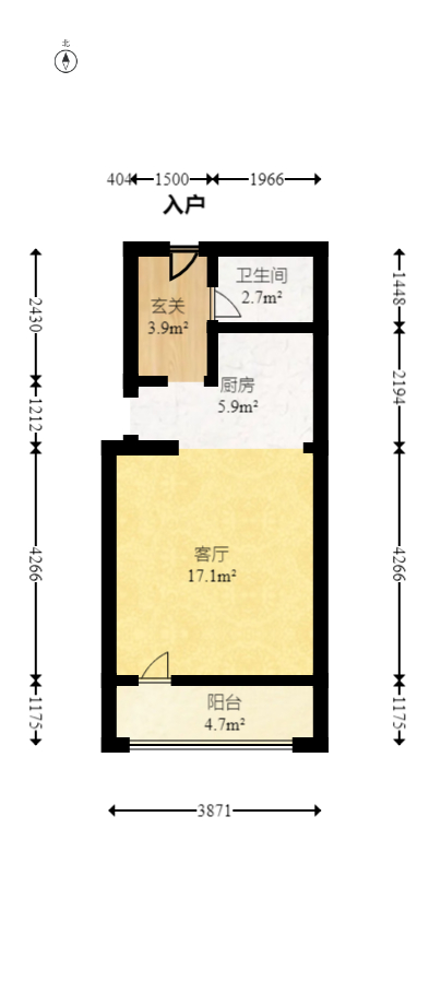 米兰春天  2室1厅1卫   42.00万室内图1