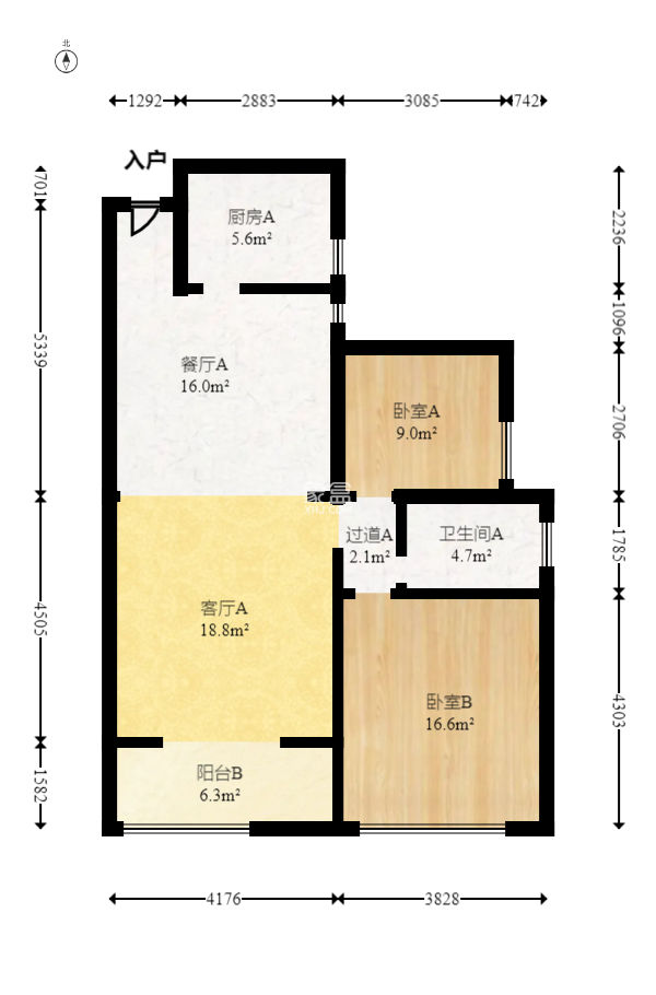 湘府十城（汇财御景湾新寓,汇财国际）  2室2厅1卫   63.80万