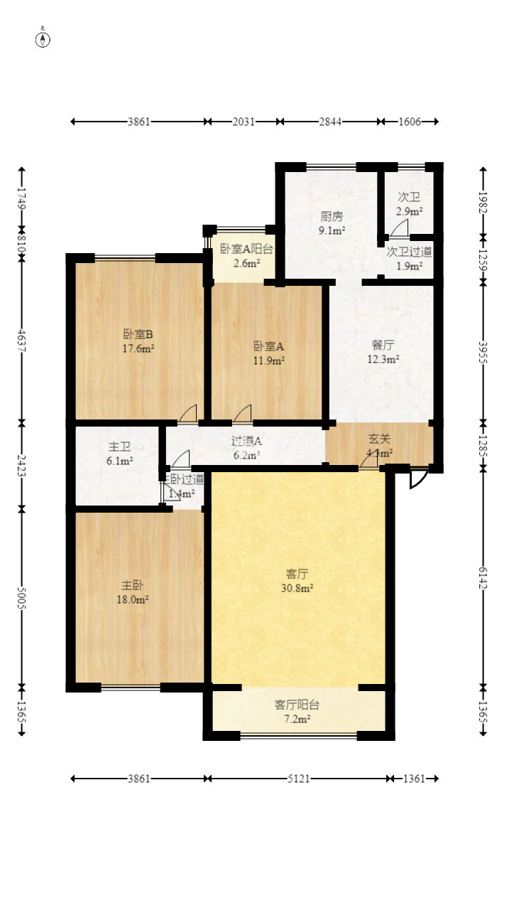 錦泰家園（錦泰商務(wù)大廈）  3室2廳2衛(wèi)   100.00萬(wàn)