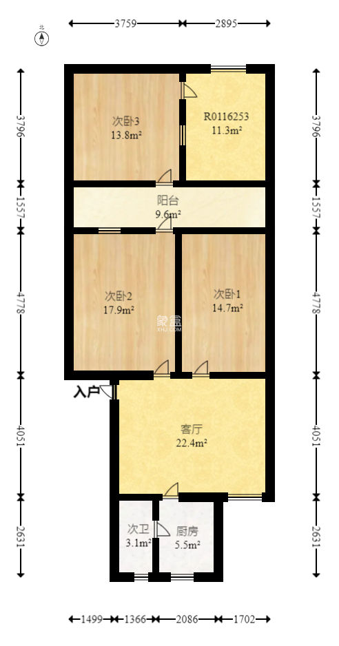 古堆山小区国家电网宿舍  2室1厅1卫   51.80万