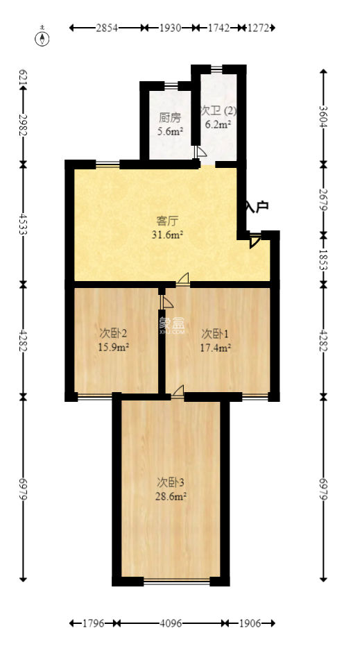 古堆山送变电宿舍  3室1厅1卫   62.00万