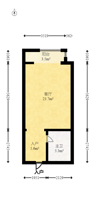 时代星城  1室1厅1卫   20.00万室内图1