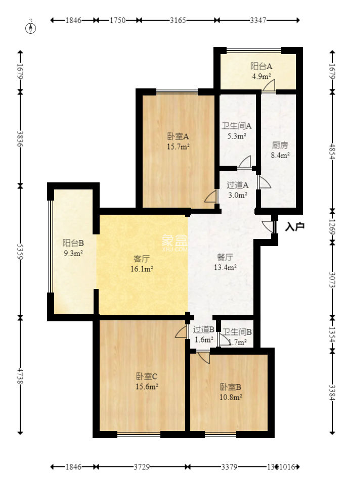 怡海星城  3室2厅1卫   66.80万
