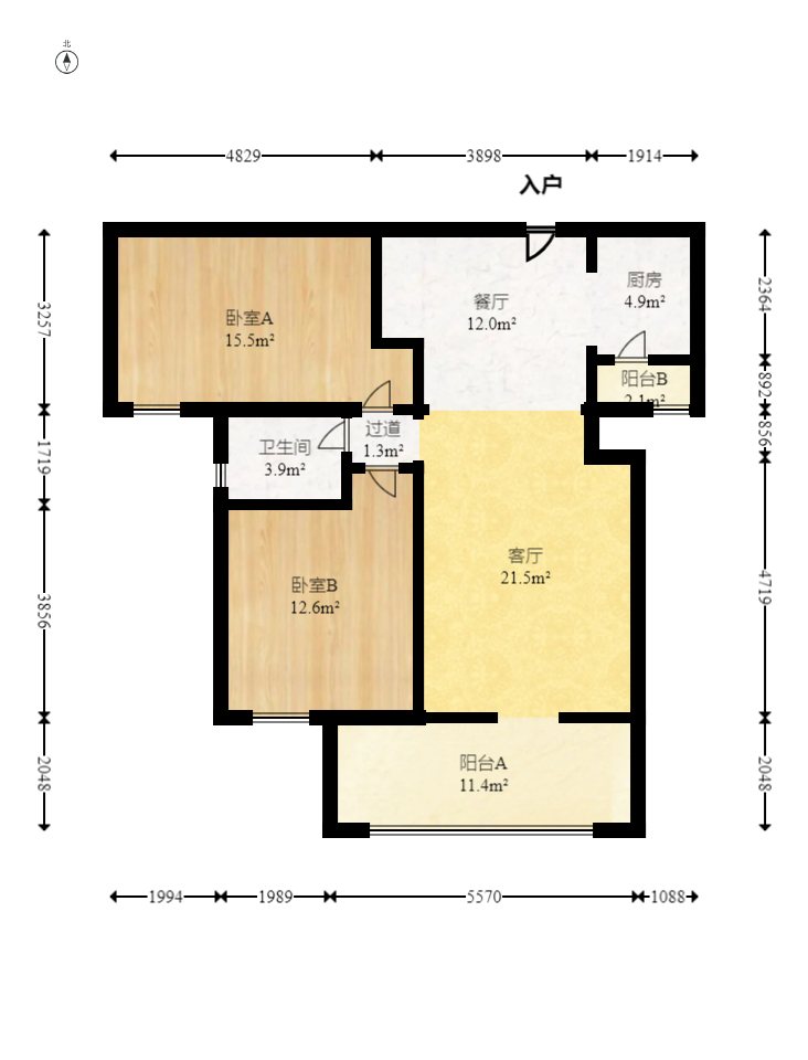 金谷豪庭 2室2厅1卫 48.0万 金谷豪庭 2室2厅1卫 48.0万户型图