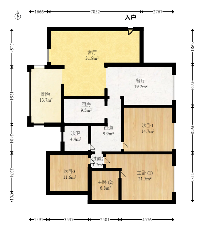 华菱蓝调国际(华菱.香墅美地)  3室2厅2卫    93.8万 华菱蓝调国际(华菱.香墅美地)  3室2厅2卫    93.8万户型图
