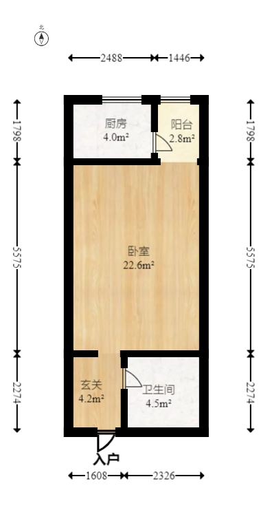 伍家岭生活广场  1室1厅1卫   38.00万室内图1