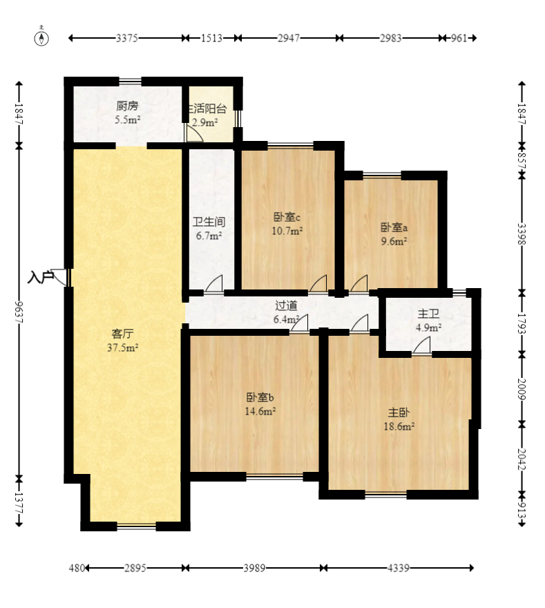 澳海谷山府 4室2厅2卫 116.9万 澳海谷山府 4室2厅2卫 116.9万户型图