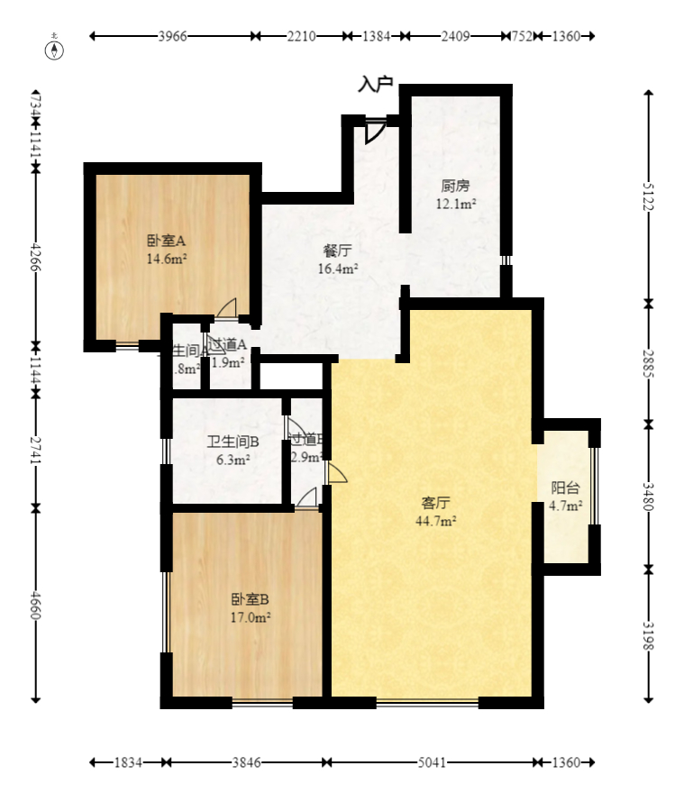 金色屋顶  3室2厅2卫   169.00万室内图1