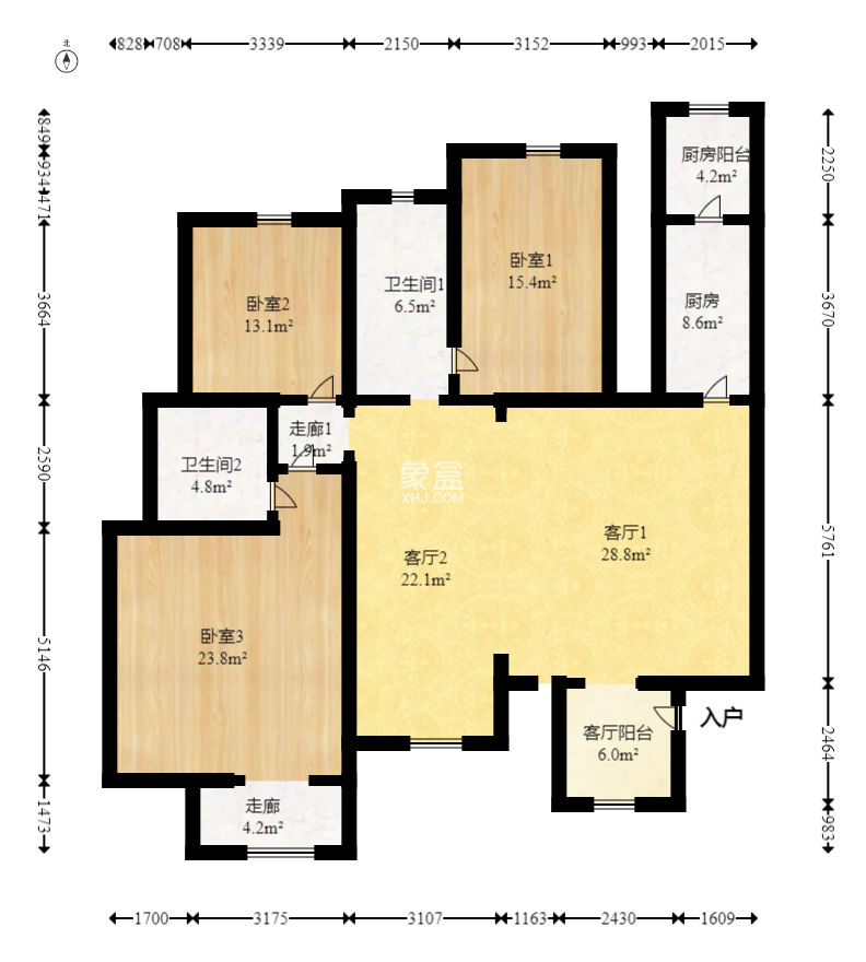 奥林匹克花园  3室2厅2卫   143.00万