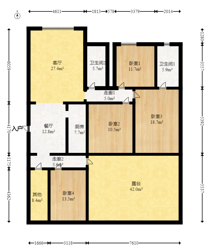 上庭苑 3室2厅2卫 85.0万 上庭苑 3室2厅2卫 85.0万户型图