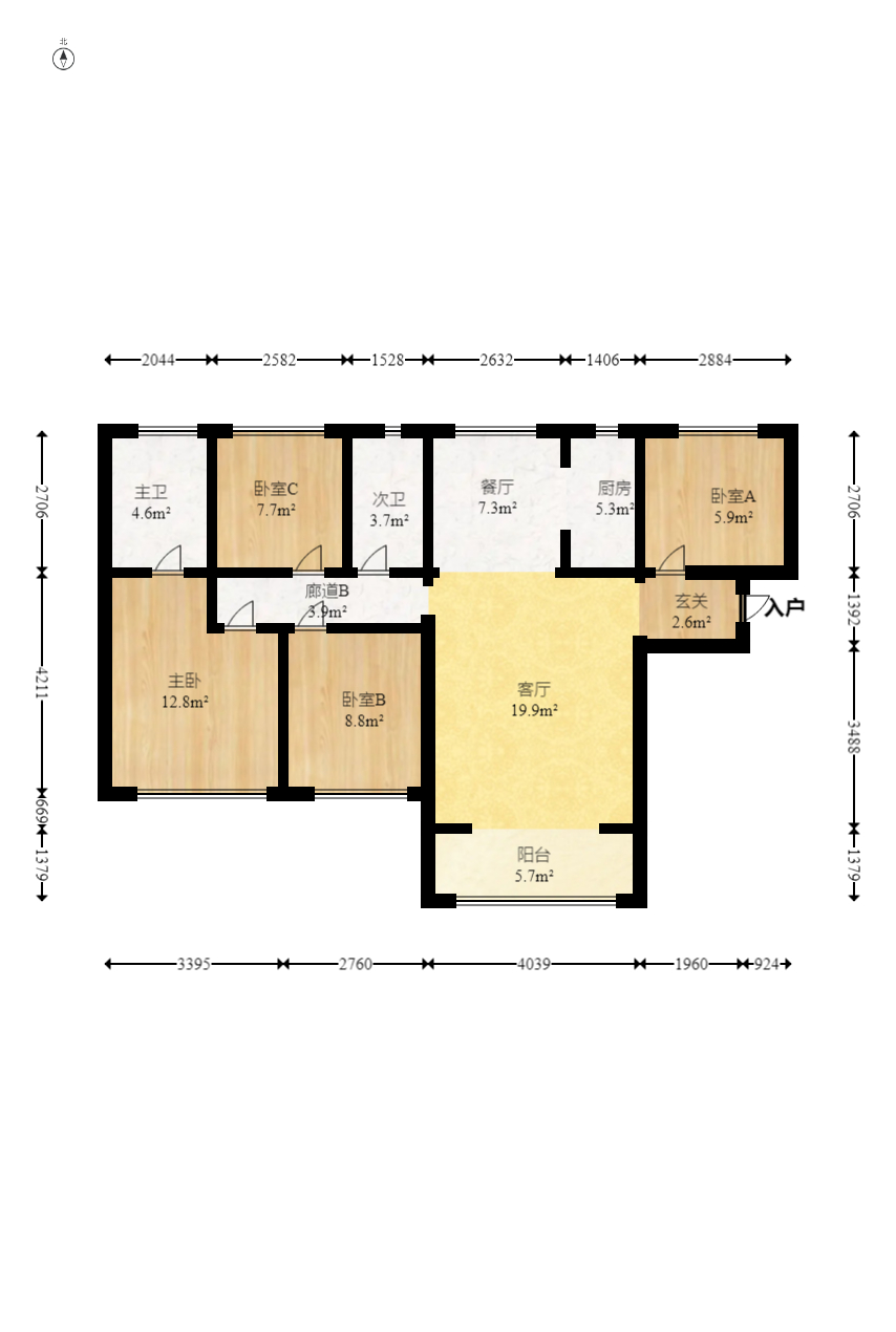 南山十里天池 4室2厅2卫 97.0万 南山十里天池 4室2厅2卫 97.0万户型图