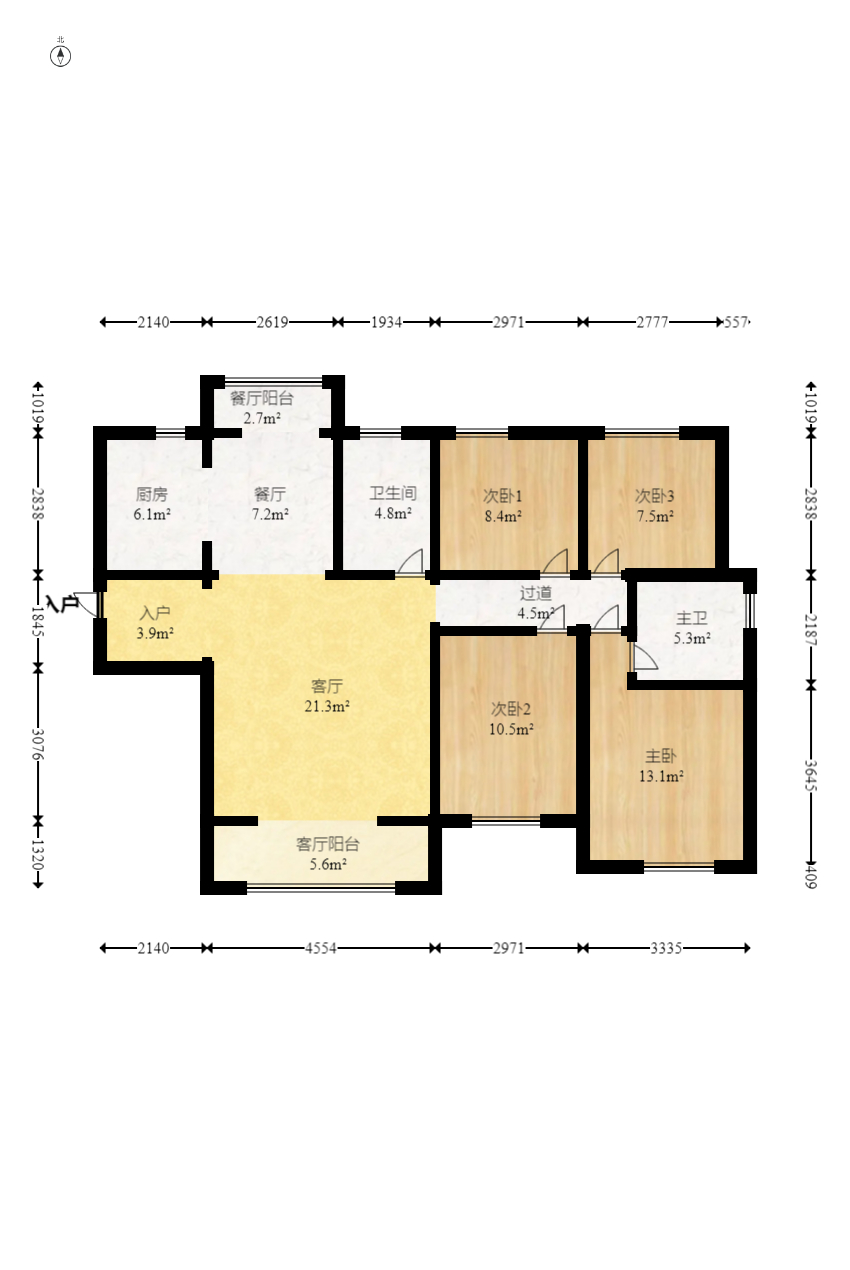 中建悦和城  4室2厅2卫   124.00万室内图1