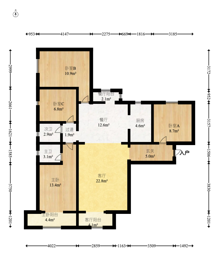 保利天禧C区  4室2厅2卫    327.95万室内图1