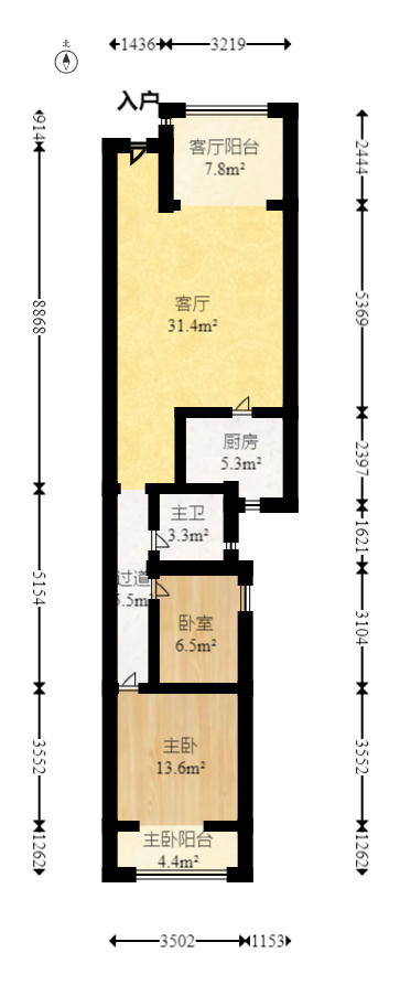 新长海广场 3室2厅1卫 49.8万 新长海广场 3室2厅1卫 49.8万户型图
