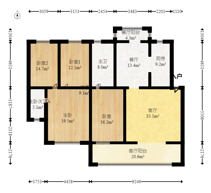 四季星城  4室2廳2衛(wèi)    75.0萬室內(nèi)圖1