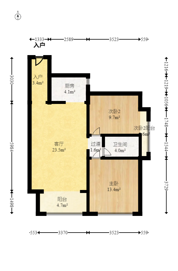 國泰九龍灣  3室2廳1衛(wèi)    80.8萬室內(nèi)圖1