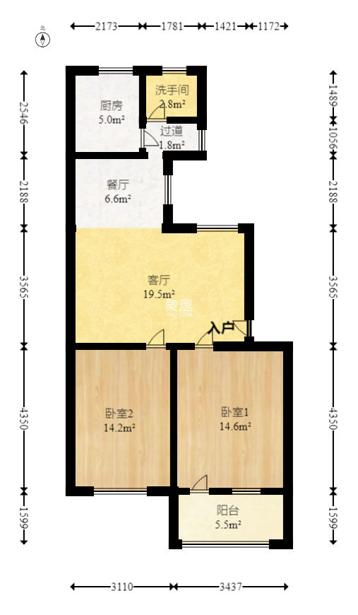 林科大教师单位房  2室2厅1卫   55.00万