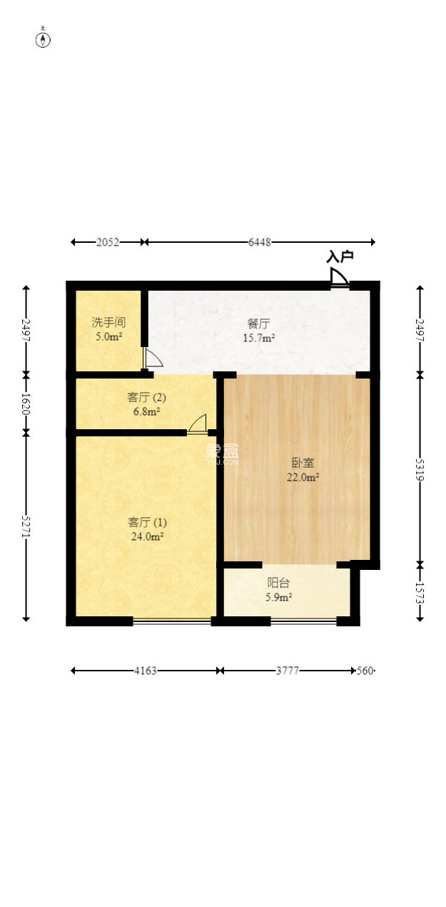 东友星座  2室1厅1卫   146.00万