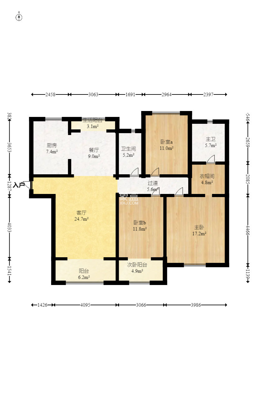 新城国际花都  3室2厅2卫    91.8万