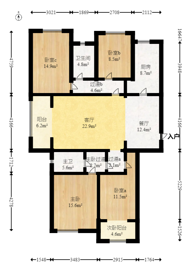 新城国际花都 4室2厅2卫 85.0万 新城国际花都 4室2厅2卫 85.0万户型图