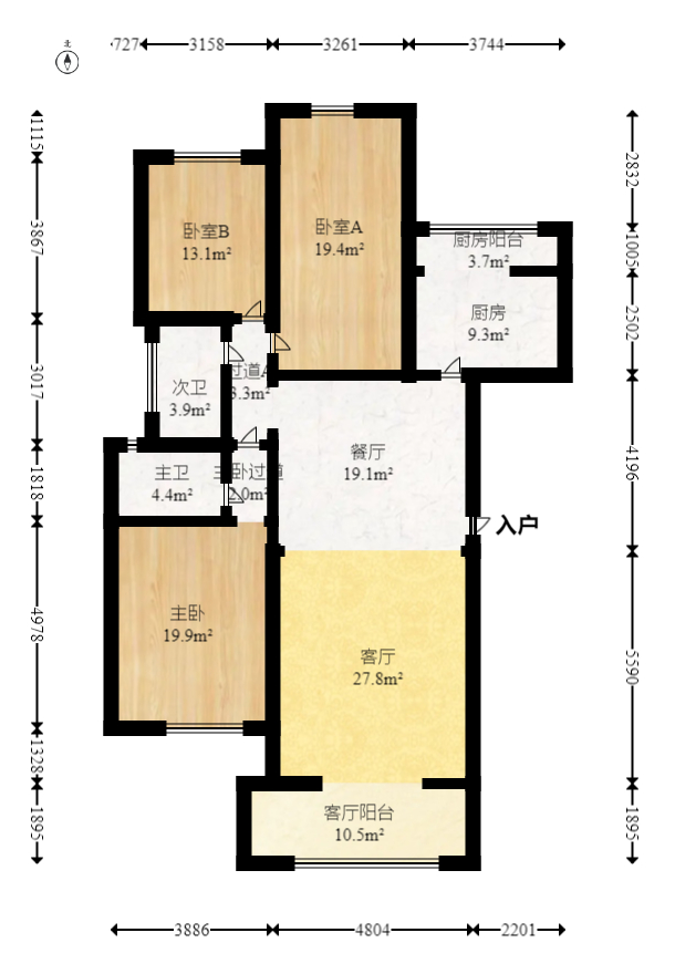 仁和香堤雅境 3室2厅1卫 110.0万 仁和香堤雅境 3室2厅1卫 110.0万户型图