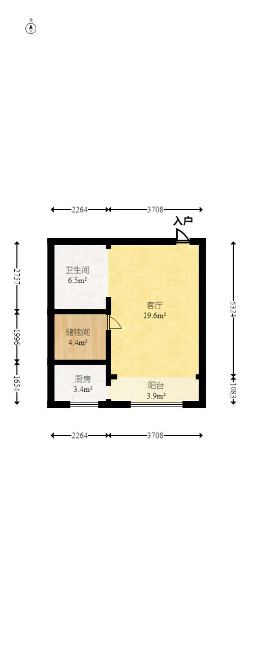 金鼎公园尚  1室1厅1卫   25.50万室内图1