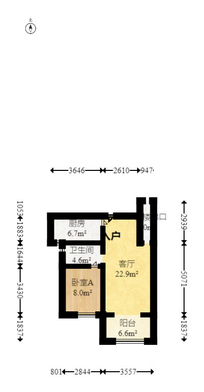 邦盛水岸御园  4室2厅2卫   100.00万户型图