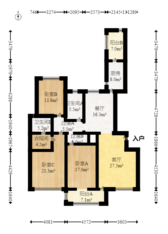 复地崑玉国际一期 3室2厅2卫 239.9万 复地崑玉国际一期 3室2厅2卫 239.9万户型图