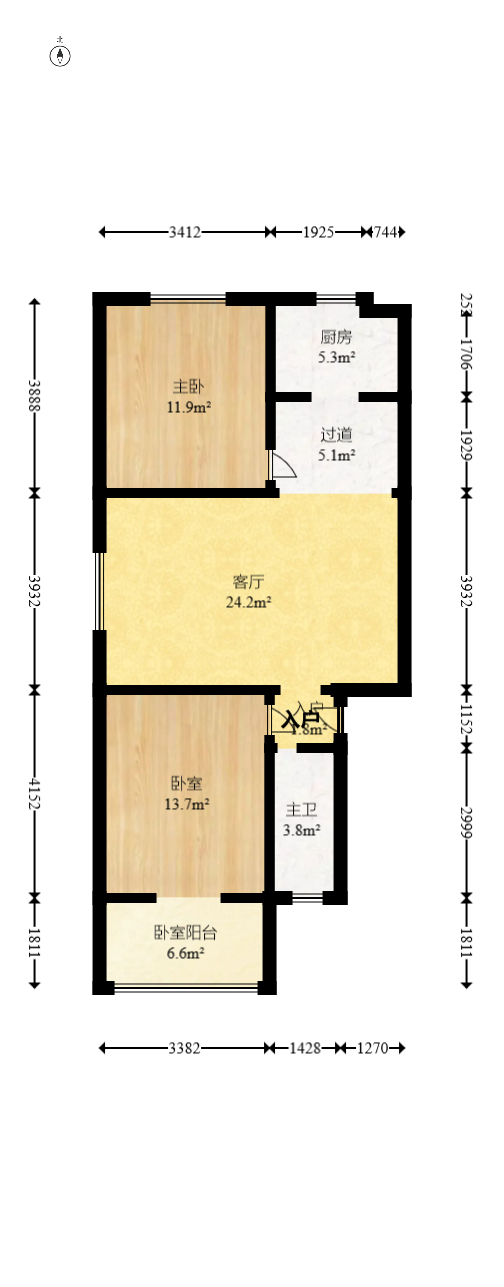 人民新村  2室2厅1卫   65.00万室内图1