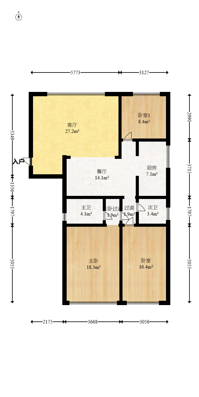旭日东升  3室2厅2卫   120.00万室内图1