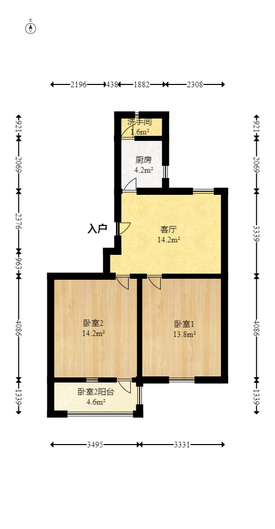 红旗社区  2室1厅1卫   39.00万室内图1