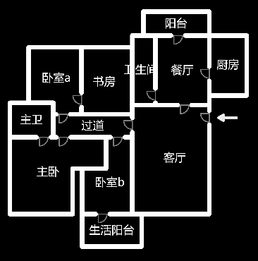 房地产管理局家属楼（梓泽园）  4室2厅2卫   68.80万室内图1