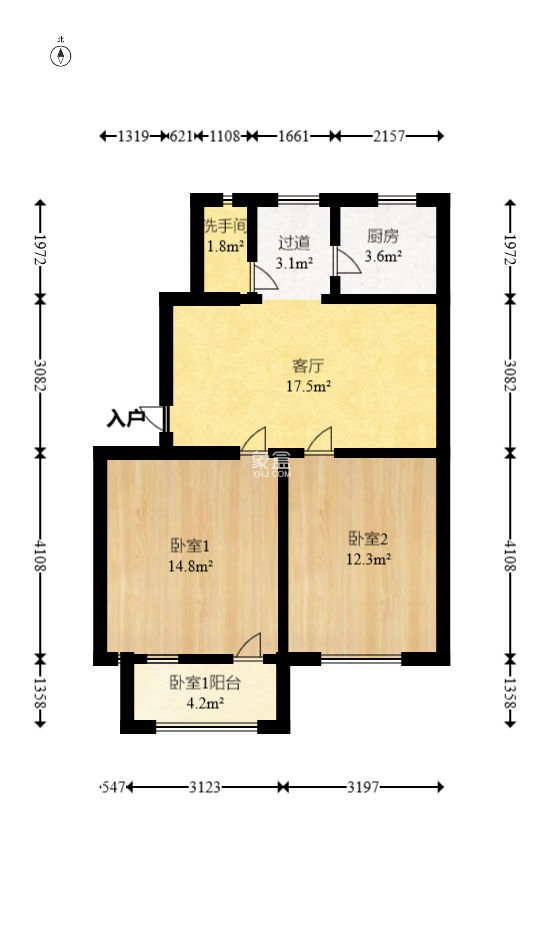 省氣象局宿舍  2室1廳1衛(wèi)   50.00萬
