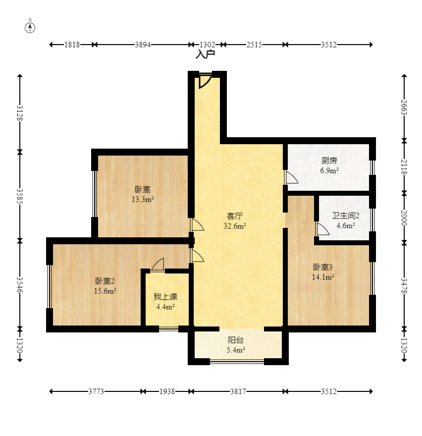 爵世名邸东湖(东湖壹号企业总部基地) 3室2厅2卫 98.0万 爵世名邸东湖(东湖壹号企业总部基地) 3室2厅2卫 98.0万户型图