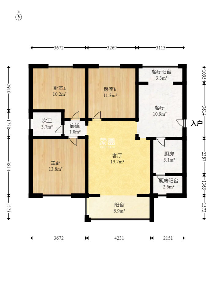 骑龙大街（骑龙苑）  3室2厅1卫   100.00万