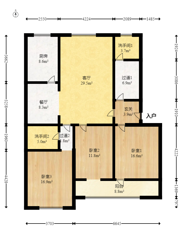 中建五局信和苑一区  3室2厅2卫   80.00万室内图1