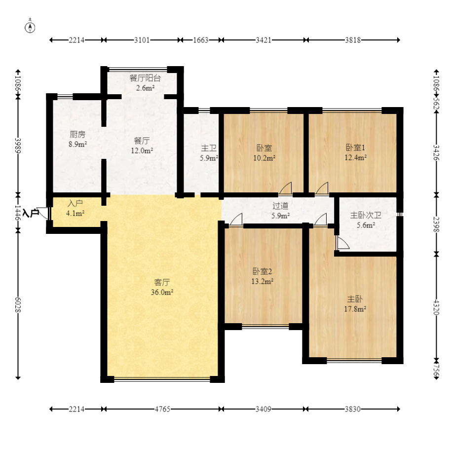 运达锦绣广场  4室2厅2卫    210.0万 运达锦绣广场  4室2厅2卫    210.0万户型图