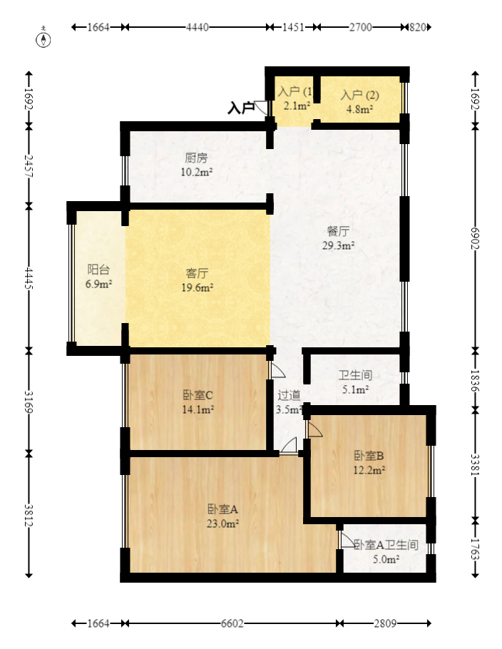 达美D6区  4室2厅2卫    180.0万室内图1