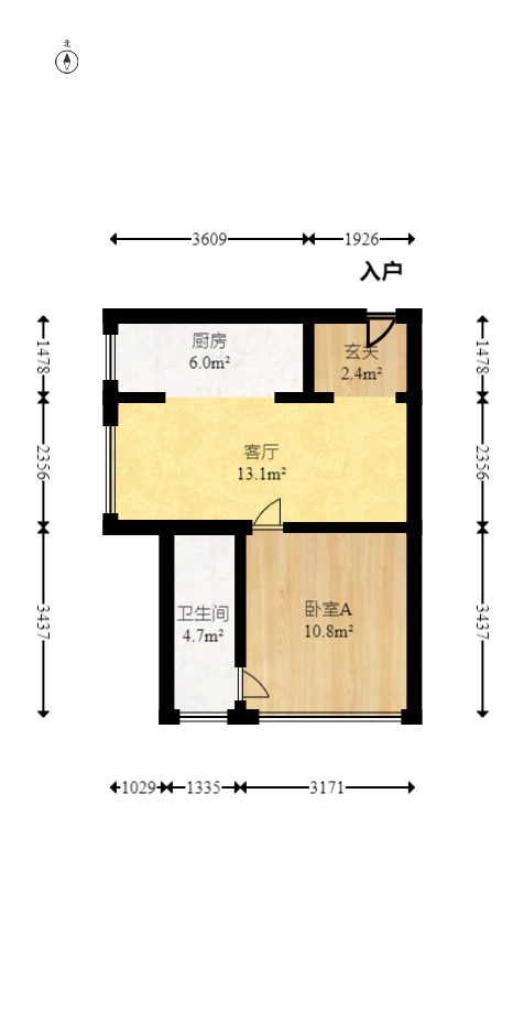 中建芙蓉嘉苑  1室1厅1卫    39.98万室内图1