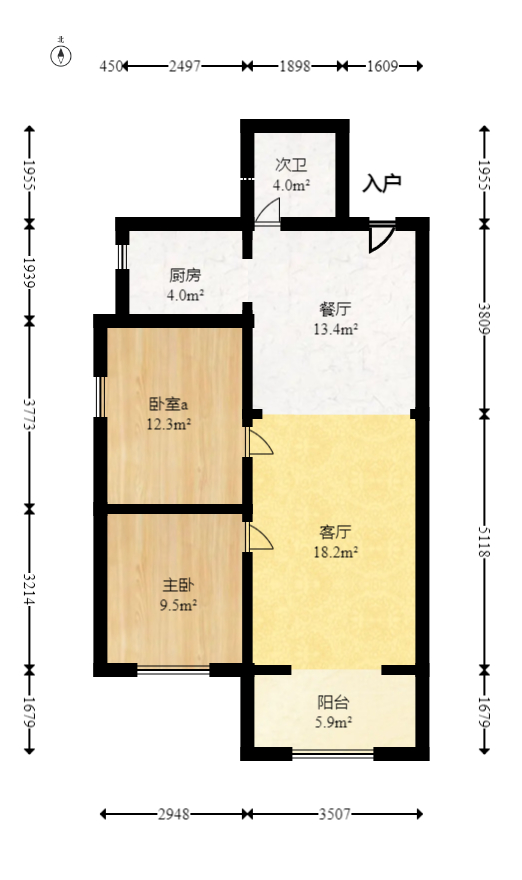 麓谷锦和园  3室1厅1卫   56.80万室内图1